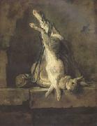 Jean Baptiste Simeon Chardin Dead Rabbit with Hunting Gear (mk05) oil painting on canvas